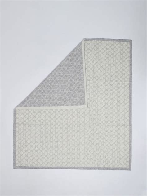 gucci baby blanket grey|Baby wool blanket in grey .